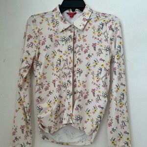 Guess Floral Print Women's Top - Cream, Pink, Yellow